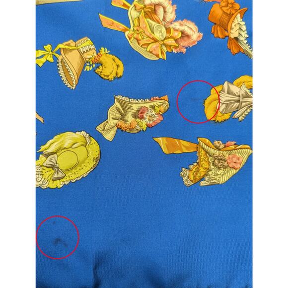 Authentic Hermes Blue Paris Modiste Silk Scarf 90cm - Picture 7 of 10